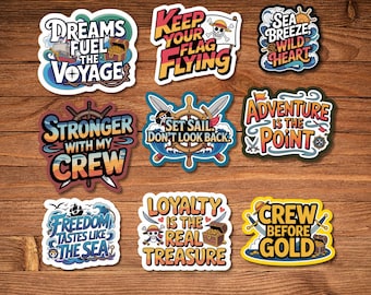 One Piece Inspired Stickers Set, Water Resistant Vinyl Set of 9