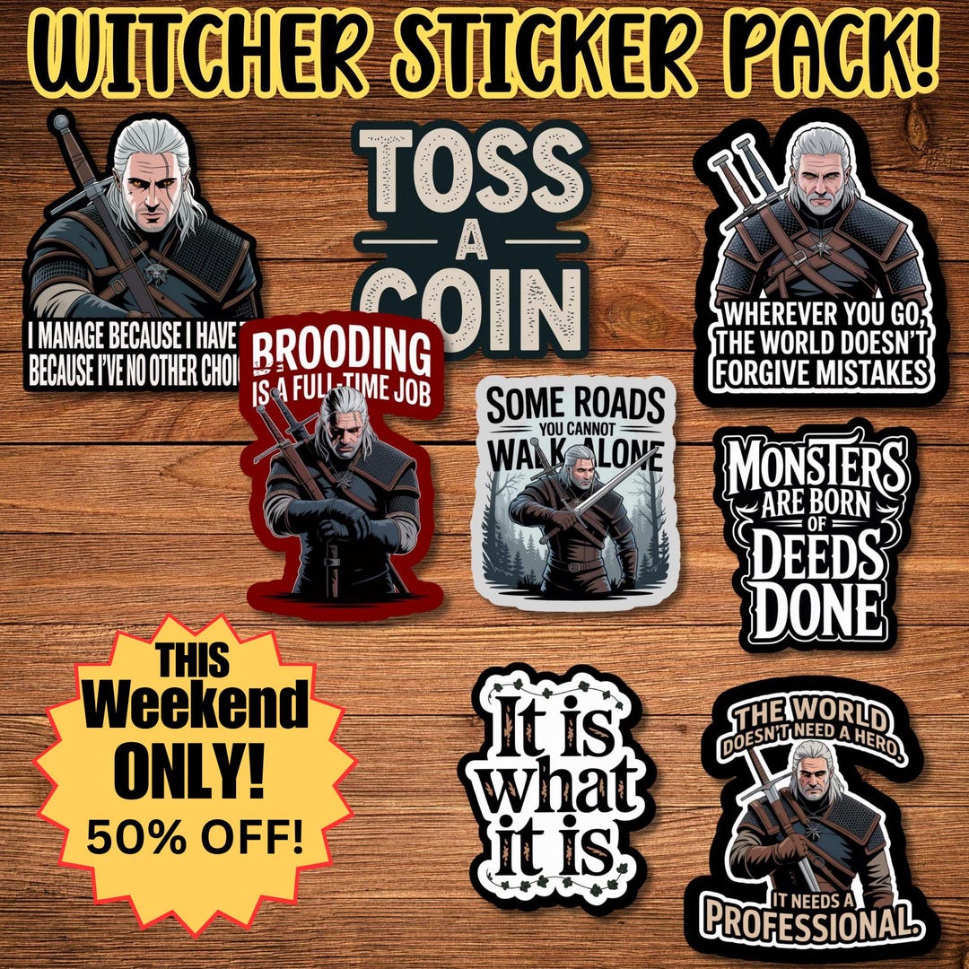 Witcher Sticker Pack for Fans of the Witcher Books and TV Series ...
