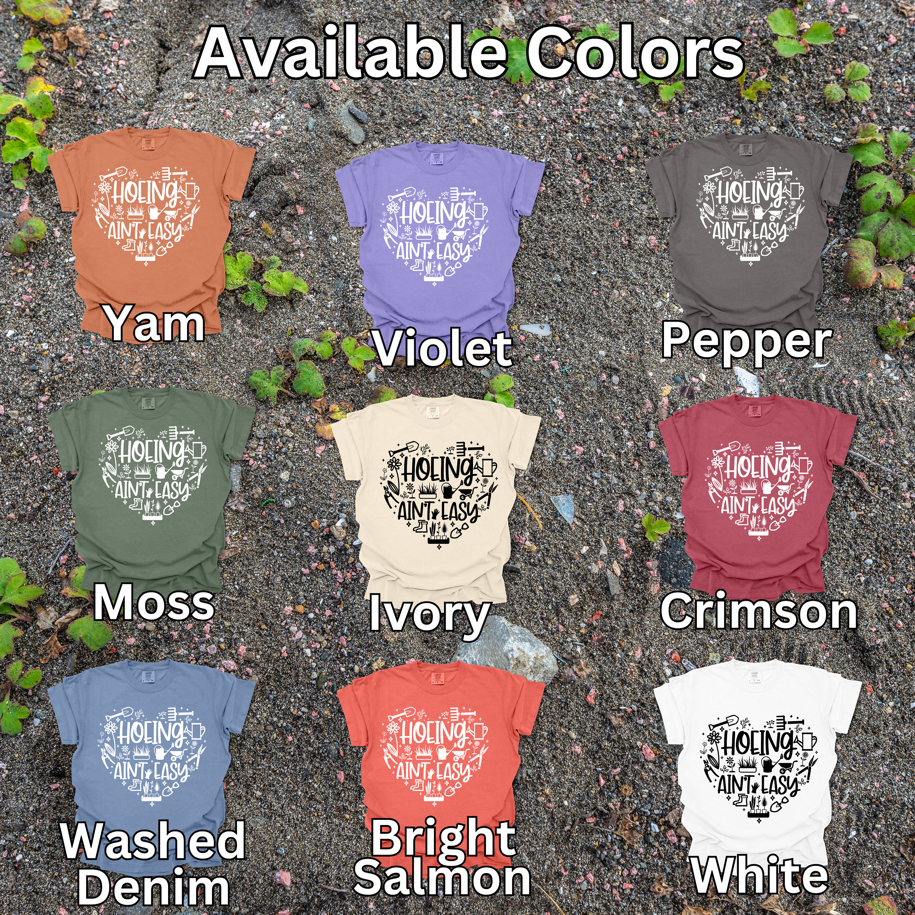Gardening Shirt For Plant Lovers, Hoeing Aint Easy TShirt Gift for Her, Grandma Flower t-shirt, Funny Shirt for Gardeners