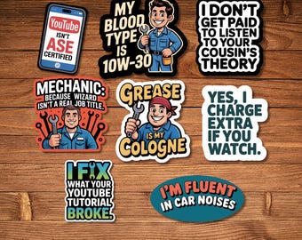 Monteur stickers - grappige autoreparatie - stickers - cadeau voor monteurs garageliefhebbers - vinyl waterbestendig
