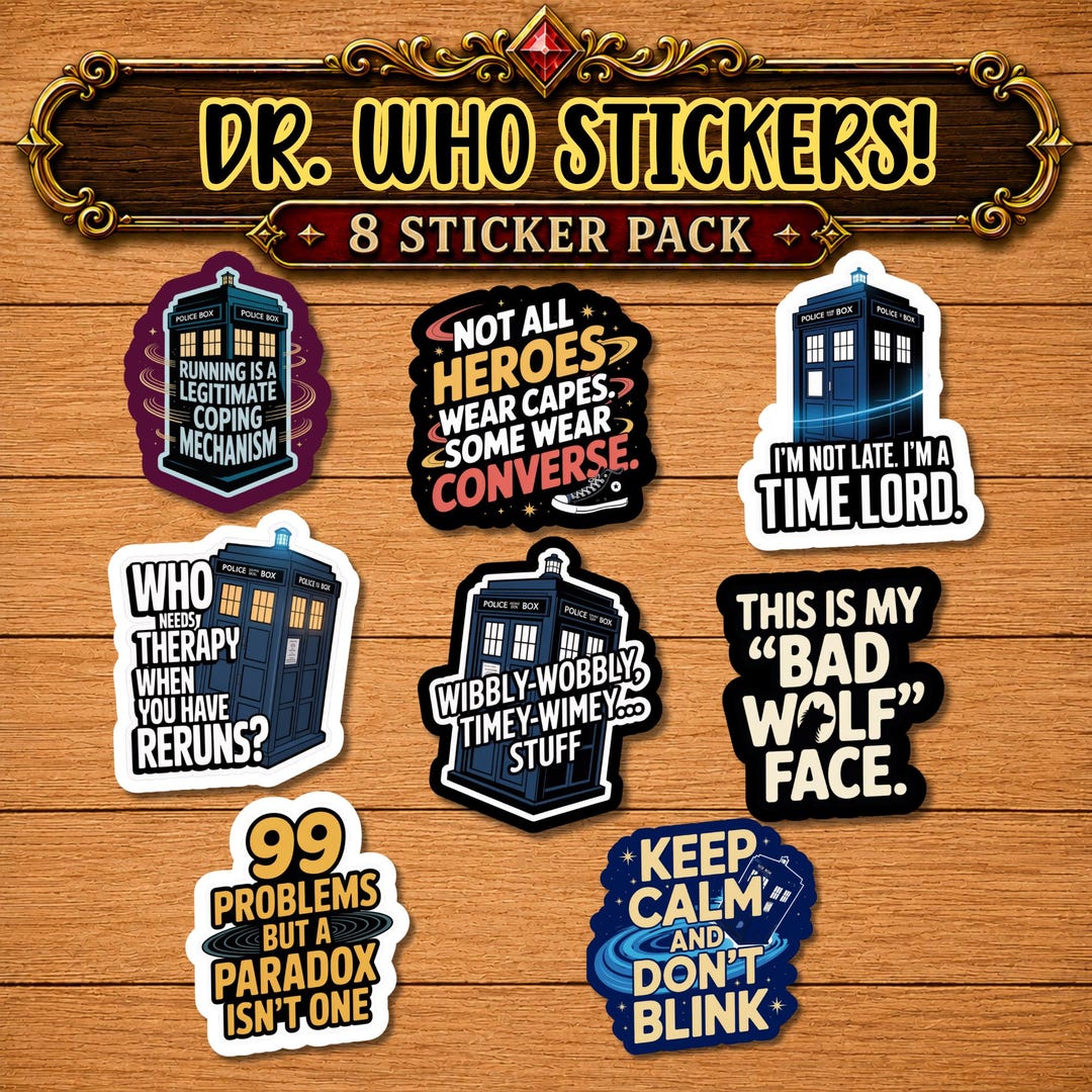 Doctor Who Stickers, Doctor Who Gift, Water-resistant Vinyl Stickers ...