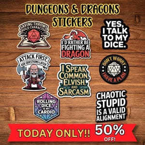 DnD Sticker Set: Dungeons and Dragons Decals for Gamers