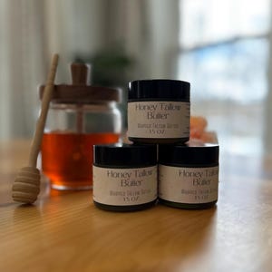Honey Whipped Tallow Butter - Grass-fed Beef Tallow Moisturizer - Manuka Honey - Natural Skincare - Eczema Treatment - Sensitive Skin