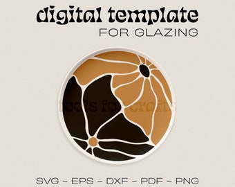 Glazing Stencil for Pottery | Cut Pattern for Glaze | Ceramics Template for Decorating | SVG for Cricut Design Studio and Silhouette Studio
