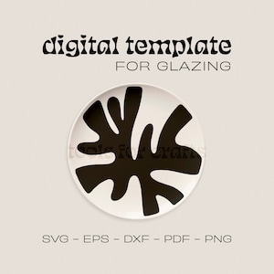 Può includere: Modello digitale in bianco e nero per la glassatura con un design a foglia stilizzato. Sono inclusi i formati di file SVG, EPS, DXF, PDF e PNG.