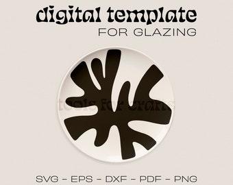 Glazing Stencil for Pottery | Cut Pattern for Glaze | Ceramics Template for Decorating | SVG for Cricut Design Studio and Silhouette Studio