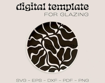 Glazing Stencil for Pottery | Cut Pattern for Glaze | Ceramics Template for Decorating | SVG for Cricut Design Studio and Silhouette Studio