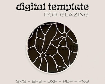 Glazing Stencil for Pottery | Cut Pattern for Glaze | Ceramics Template for Decorating | SVG for Cricut Design Studio and Silhouette Studio