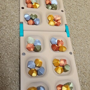 Mancala Set - folding magnetic board and gems image 19