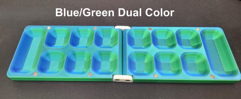 Mancala Set - folding magnetic board and gems image 4