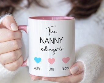 Mothers Day Mug | This Nanny Belongs To Custom Mug  | Custom Nan Mug | Personalised Gift For Nans | Mothers Day Gift | Presents For Nan