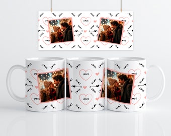 Custom Valentines Mug With 2 Photos | Valentines Gift | Personalised Valentines Gift |  Valentines Present | Gifts For Her | Couples Gifts