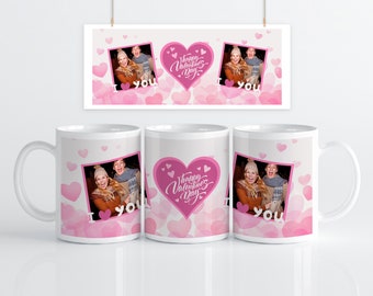 Custom I LOVE YOU Mug With 2 Photos | Valentines Gift | Personalised Valentines Gift |  Valentines Present | Gifts For Her