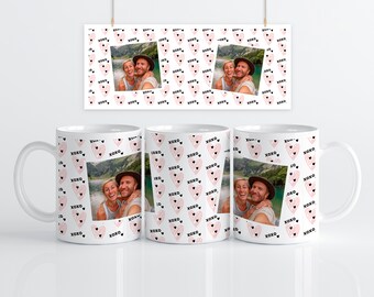 Custom XOXO LOVE Mug With 2 Photos | Valentines Gift | Personalised Valentines Gift |  Valentines Present | Gifts For Her