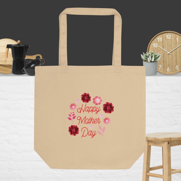 Personalized Eco Tote Bag, Mother's Day Gift, Custom Canvas Bag, Reusable Shopping Bag, Gift For Mom