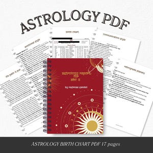 Tema natale astrologico/Astrologia vedica/Download digitale/Tema natale dell'India settentrionale/Guida all'oroscopo/Regalo per donna/Regalo di compleanno per donna