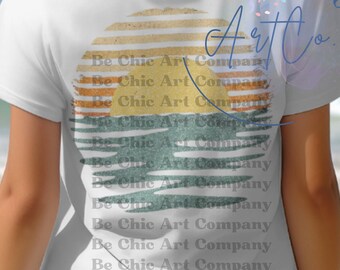 Camisa ondulada retro Sunset Rays, camisa de sol, camisa retro Sunshine, camiseta Sun Rays, camiseta Beachy Vibes, verano retro, camiseta Sunset, puesta de sol vintage
