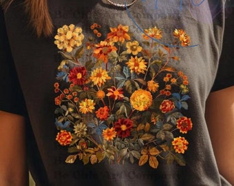 Koszula Cottagecore Koszula Granola Girl Boho Wildflower Koszula Botanical Koszula Cottage Core Koszula Goblincore Koszula Fairycore Floral Koszula Nature