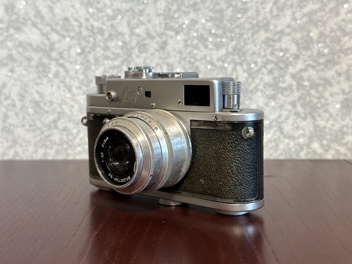 Mir ( Zorki ) Vintage 35mm Film Camera Rangefinder Lens Industar-50 ussr Soviet, foto 3 di 5