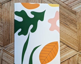 Abstract Garden Wide Ruled Lined Notebook 6x9