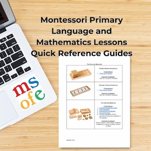 Pacchetto di guide di riferimento rapido per lezioni di matematica e linguaggio Montessori per la prima infanzia/elementare - Include lezioni digitali in omaggio