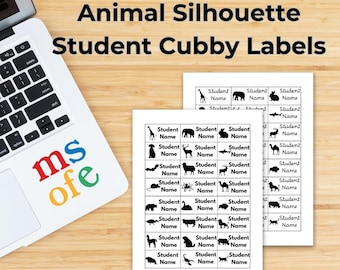 Animal Silhouette Student Labels: Classroom Cubby Organization (Canva Template)