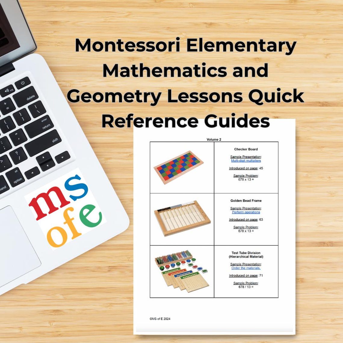 Montessori Elementary Mathematics and Geometry Lessons Quick Reference ...