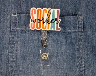 Social Worker Retractable ID Holder Clip