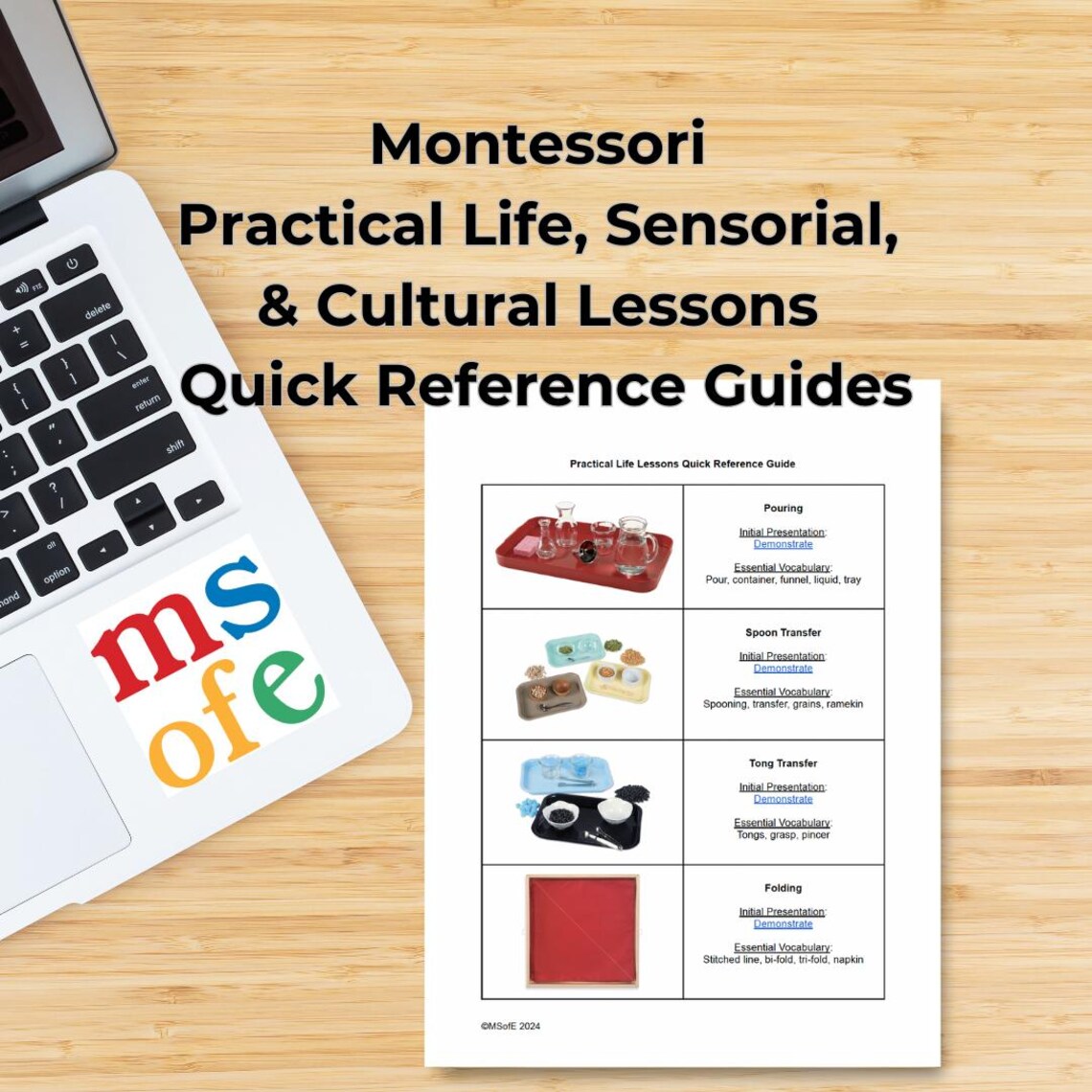 Montessori Practical Life, Sensorial, & Cultural Lessons Quick ...