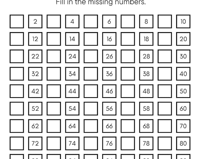 Skip Card Printable Printable Skip Counting Cards, Homeschool Math Activity, Math Flash ...