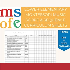 Montessori Elementary Music läroplan för omfattning och sekvens | Journalföringsblad