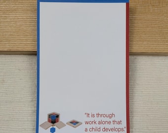 Montessori Binomial Cube 4x6 Notepad 50 Sheets - Teacher Appreciation Gift
