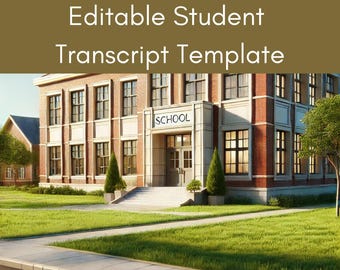 Bearbeitbare Schultranskriptvorlage: Druckbarer Schülerdatensatz (Canva, digitaler Download)