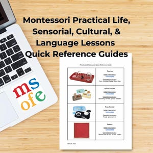 Montessori Practical Life, Sensorial, Cultural, & Language Lessons Quick Reference Guides Bundle | Primary | Early Childhood
