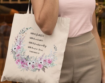 Christian Tote Bag Chemo Gift Tote Get Well Soon Gift Wildflower Tote Colorful Totebag Gift Christian Merch Gift Jesus Bible Verse Tote