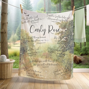Blanket Personalized Throw Christian Cancer Support Gift Get Well Soon Prayer Blanket Custom Name Bible Verse Faith Gift Scripture Religious