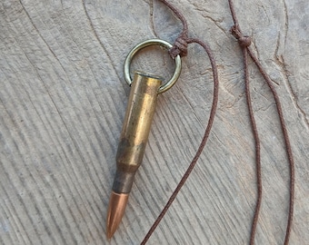 Collar con balas de la Segunda Guerra Mundial, cordón ajustable, 7,62 × 54 mm, vintage, colgante de munición soviética