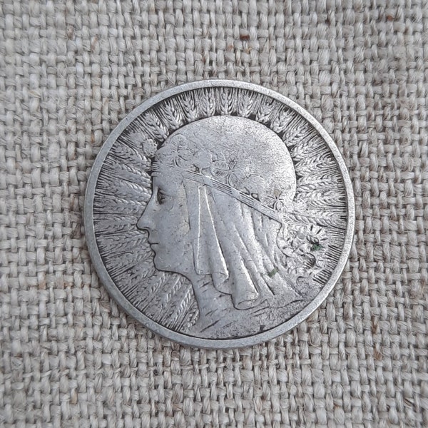 1933 2 Zlote Polonia Sammler Silbermünze, II Republik Polen 2 zloty 1933 Polonia, Rzecpospolita Polska Königin Jadwiga 2 Silber Zlote