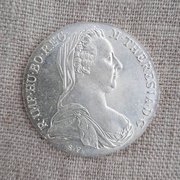 1780 Austrian Empire Thaler Maria Theresa, 1780 1 Thaler Maria Theresia Modern Restrike, Posthumous Collectible Silver Coin