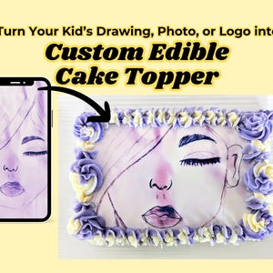 Edible Photo Cake Topper, Cakes Cupcakes Cookies. Birthday Cake Topper, Anniversary, Graduation, Wedding, Retirement, Sports Team, Reunion