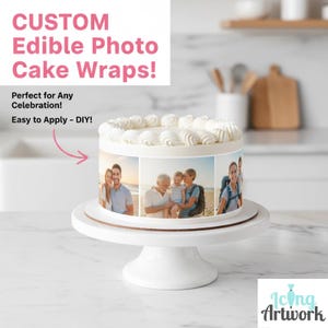 Custom Photo Cake Wraps: Edible Icing Cake Strips for Birthday, Anniversary, Retirement, Graduation, Engagement