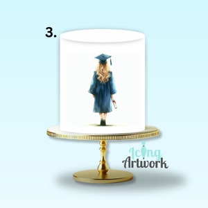 2025 Graduation Edible Cake Wrap Strip Female, Cake Topper. Wrap Sides ...