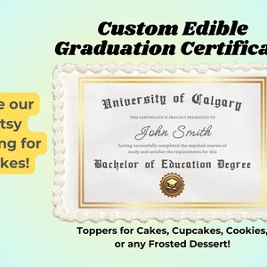 2025 Graduation Edible Cake Wrap Strip Female, Cake Topper. Wrap Sides ...
