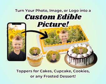 Custom Edible Images Cake Topper, Icing Paper, Wafer Paper (Birthday, Wedding)