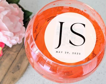 Custom Monogram Drink Toppers | Personalized Wedding Cocktail Garnish (Wafer Paper)