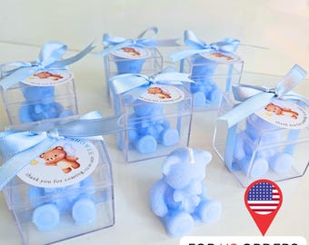 Teddy Bear Candle Favor, Baby Shower Favor, Nursery Gift, Baptism, Birthday