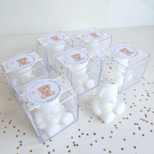 Customizable Teddy Bear Candle Favors, Baby Shower Favor, Baptism, 1st Birthday, Sweet 16