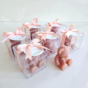 Spersonalizowane świeczki na baby shower w kształcie misia, prezent na chrzest, pierwsze urodziny, pamiątka z pokoju dziecięcego