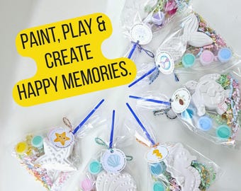 Ocean Theme Plaster Painting Kit for Kids | Personalized Birthday Party Activity | Sea Animal Craft Set | Creative Take Home Favor