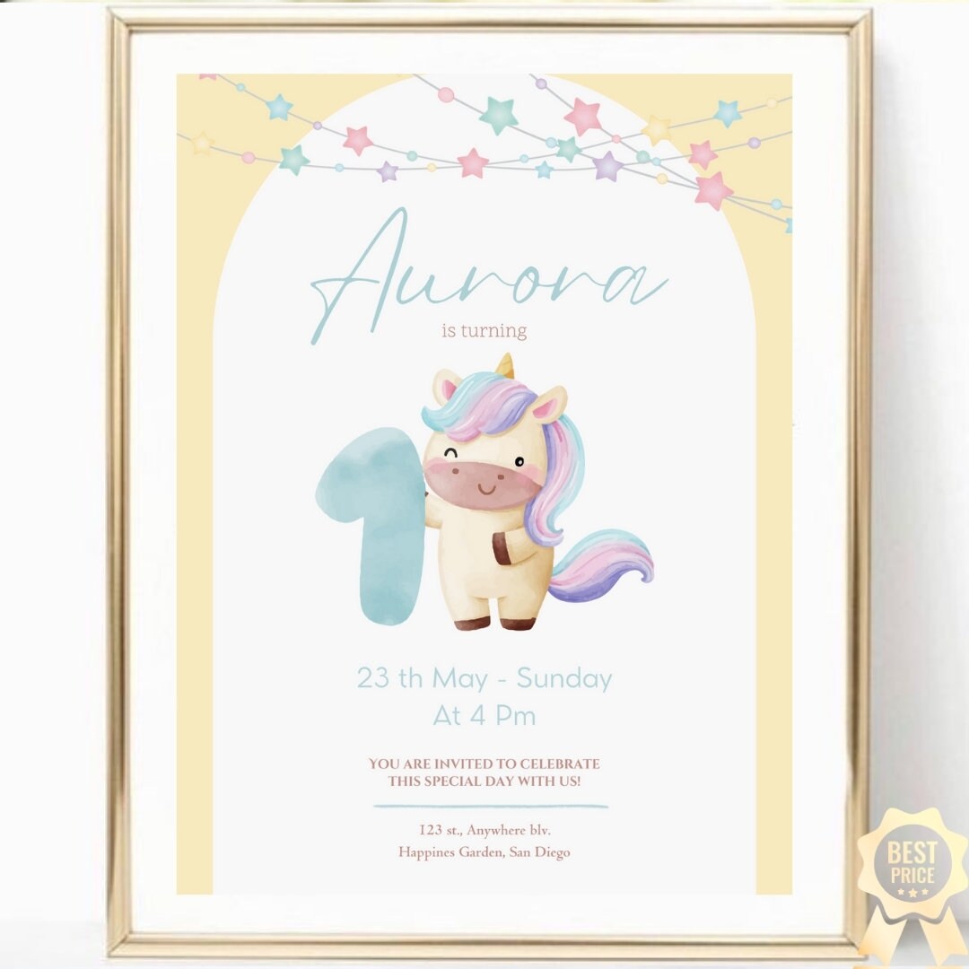 Editable Printable Birthday Invitation Template, Easy Edit Invitation